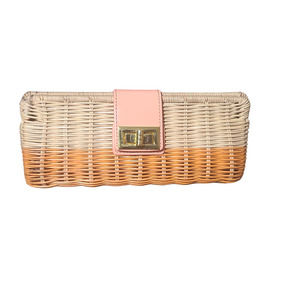 J. Crew Rattan Orange Flap Turn Style Open/ Close Clutch